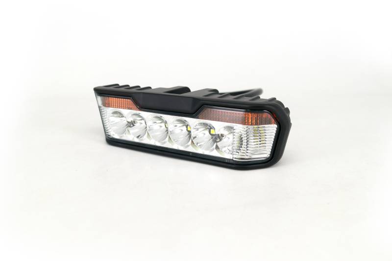 DJ1112WHALO-YEW OFF ROAD FARO DE LED UNIVERSAL RECTANGULAR 16X7CM COLOR BLANCO CON GIROS AMBAR - 30 WATTS - 8 CHIP OSRAM P7 - 12V/24V COLOR AMBAR