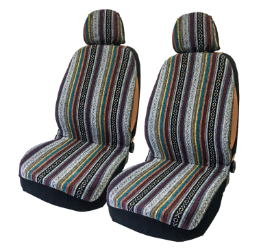 FUN011 FUNDA CUBRE ASIENTO DE TELA ESTILO HIPPIE CHIC DOBLE PARA ASIENTOS DELANTEROS