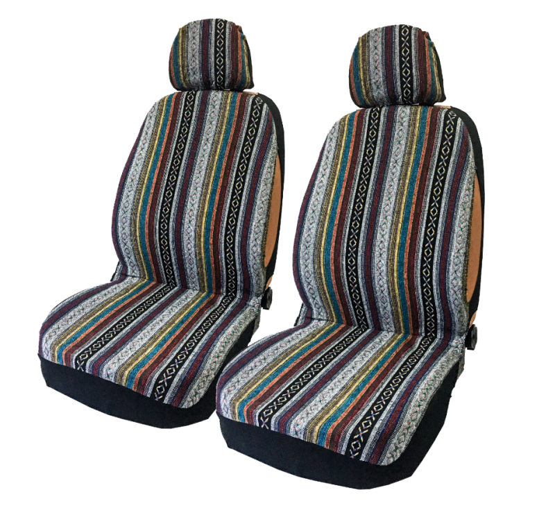 FUN011 FUNDA CUBRE ASIENTO DE TELA ESTILO HIPPIE CHIC DOBLE PARA ASIENTOS DELANTEROS
