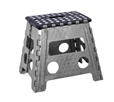 BANQ001 BANQUITO PLEGABLE MULTUSO DE PLASTICO MEDIDAS 28,5 X 21,5 X 32 CM COLOR GRIS / NEGRO