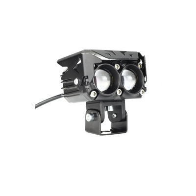 DJ-U1010W OFF ROAD FARO DE LED UNIVERSAL RECTANGULAR DOBLE LUPA COLOR BLANCO Y AMBAR 12V / 24V  MEDIDAS 7.3 CM * 6.4 CM * 6,8 CM