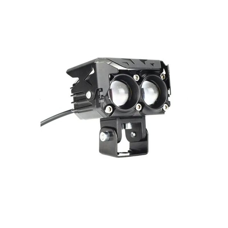 DJ-U1010W OFF ROAD FARO DE LED UNIVERSAL RECTANGULAR DOBLE LUPA COLOR BLANCO Y AMBAR 12V / 24V  MEDIDAS 7.3 CM * 6.4 CM * 6,8 CM