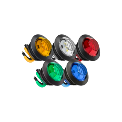 DJ-KED812W-AMBER OFF ROAD FARO DE LED UNIVERSAL LUZ TESTIGO UNIVERSAL CIRCULAR 2 CM  DIAMETRO COLOR AMBAR 12V / 24V