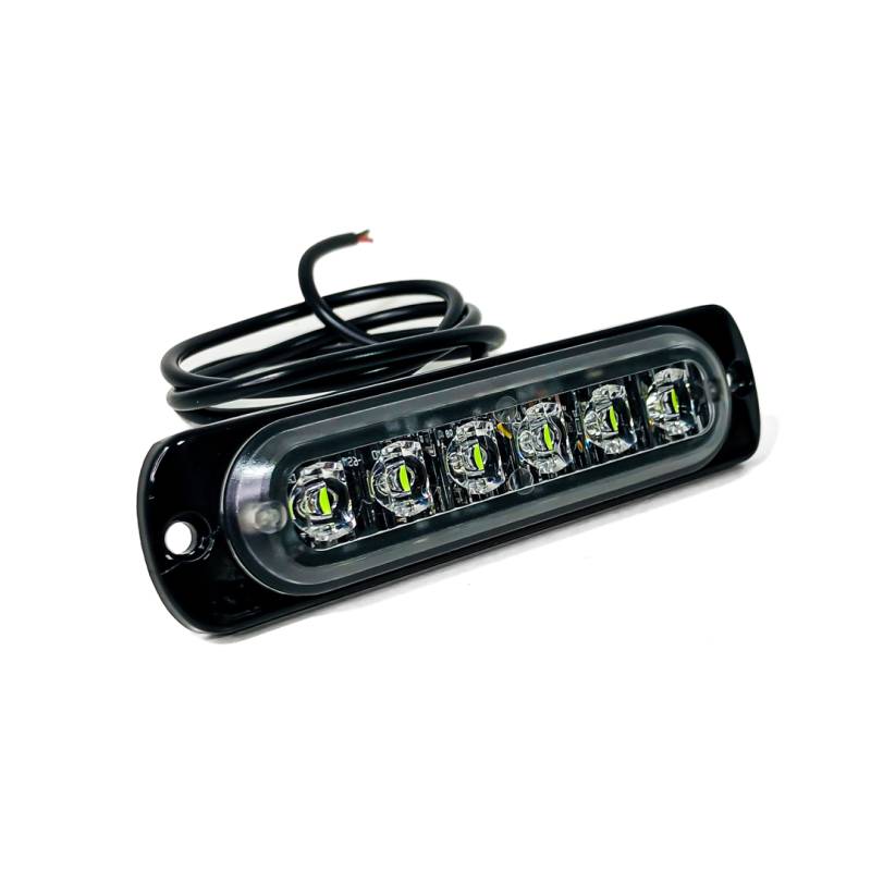 FLASH-VYV OFF ROAD FARO DE LED UNIVERSAL 12V - 6 LED CHAT PARA PARRILLA / PARAGOLPE CON LUZ DESTELLANTE VERDE IDEAL AMBULANCIAS
