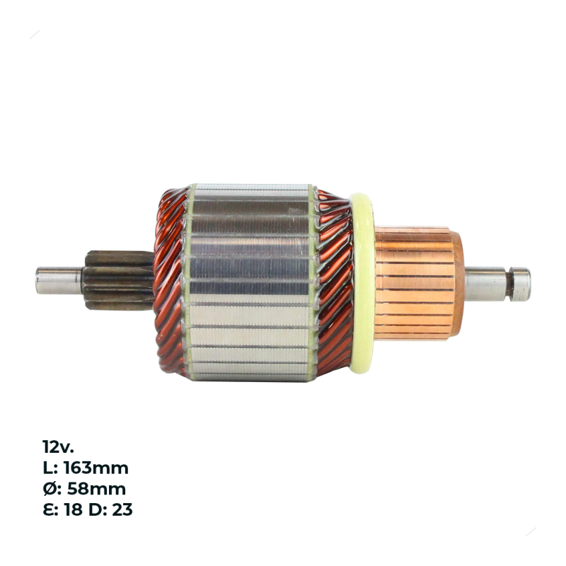 INDU4079 INDUCIDO - BOBINA DE ARRANQUE TIPO BOSCH RENAULT TRAFIC 1.4,  EXPRESS  1.9 D. KANGOO 12V. L: 138MM Ø: 55MM E: 11 D: 28 IB2811.40N INN BOS001 / INN BOS0