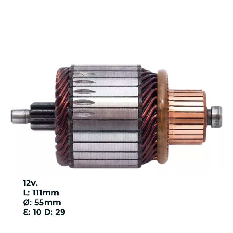 INDU58683 INDUCIDO - BOBINA DE ARRANQUE TIPO INDIEL RENAULT R19 1.7I, R19 1.8. FIAT DUNA 12V. L: 111MM Ø: 55MM E: 10 D: 29 II2910.10N INN IND001 IIN-401 PA42005