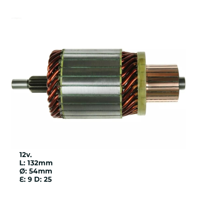 INDU59071 INDUCIDO - BOBINA DE ARRANQUE TIPO MITSUBISHI MITSUBISHI COLT 1.5. PEUGEOT 405 PARTNER 12V. L: 132MM Ø: 54MM E: 9 D: 25 IMI2509.20N INN MIT005 IMI-618