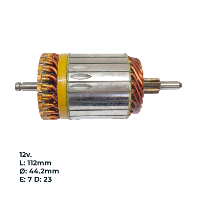 INDU94228 INDUCIDO - BOBINA DE ARRANQUE TIPO VALEO RENAULT R19 1.8, SCENIC 2.0 8V MPI,  MEGANE 2.0 8V MPI, CLIO, KANGOO .  PEUGEOT 406 2.0 16V 12V. L: 112MM Ø: 