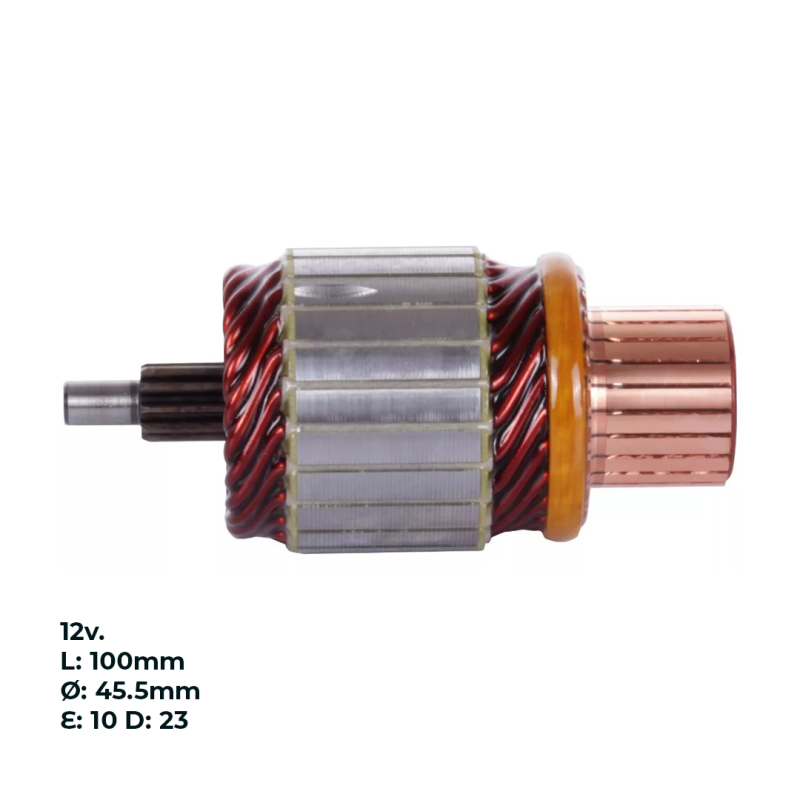 INDU8111 INDUCIDO - BOBINA DE ARRANQUE TIPO DELCO CHEVROLET CORSA 1.0 8V EFI, MERIVA 1.8 8V. 12V. L: 100MM Ø: 45.5MM E: 10 D: 23 IDE2310.10N INN DEL016 IDR-102