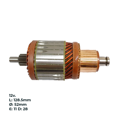 INDU11217 INDUCIDO - BOBINA DE ARRANQUE TIPO BOSCH PEUGEOT PARTNER  2.0 HDI, 206, 3008 2.0 HDI, 306, BERLINGO 12V. L: 128.5MM Ø: 52MM E: 11 D: 28 IB2811.30N INN