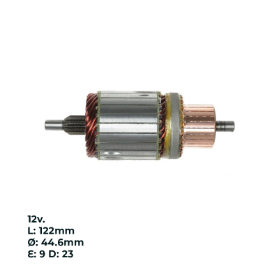 INDU131BA INDUCIDO - BOBINA DE ARRANQUE TIPO MOTORCRAFT FORD KA 1.0, FOCUS 1.6 16V. 12V. L: 122MM Ø: 44.6MM E: 9 D: 23 IMO2309.20N INN FOR004 IMO-702 IF31080 PA