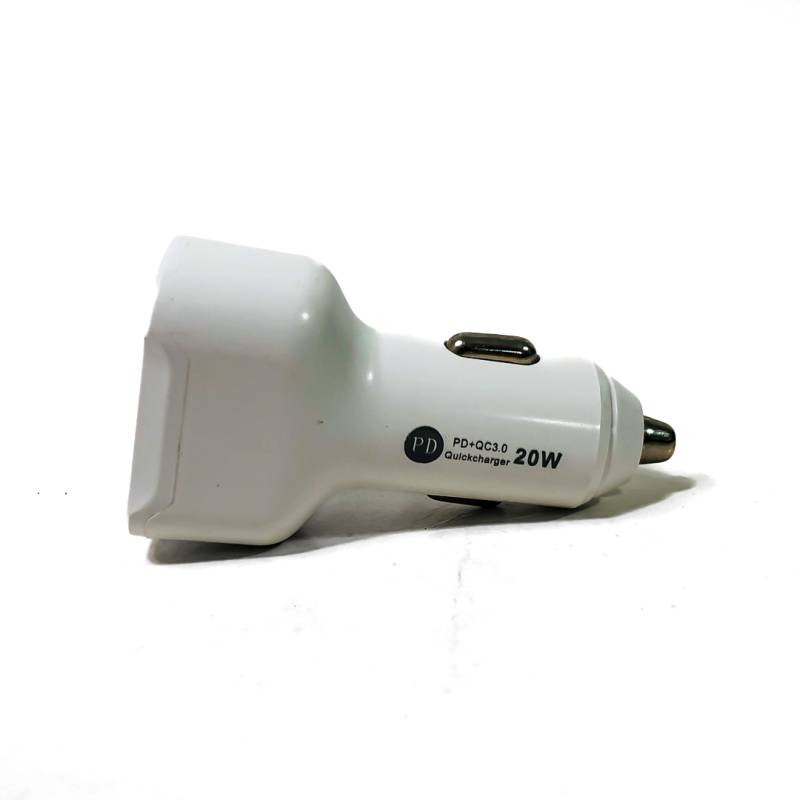 KB-CH013W CARGADOR 12V / 24V CARGADOR 2 USB + TIPO C 12V / 24V 20 WATTS COLOR BLANCO