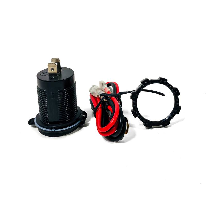 KB-TOM015 TOMA DE CONEXION 12V / 24V TOMA DE CONEXION CON PUERTO USB / TIPO C 3.1AMP  PARA 12V / 24V POTENCIA MAXIMA 20 WATTS CON ANILLO LED AZUL, VERDE Y ROJO.