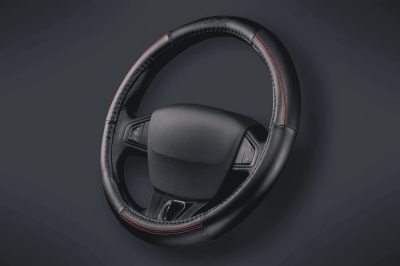 AO97 CUBRE VOLANTE AUTO ZURICH 37-39 NEGRO-ROJO QKL