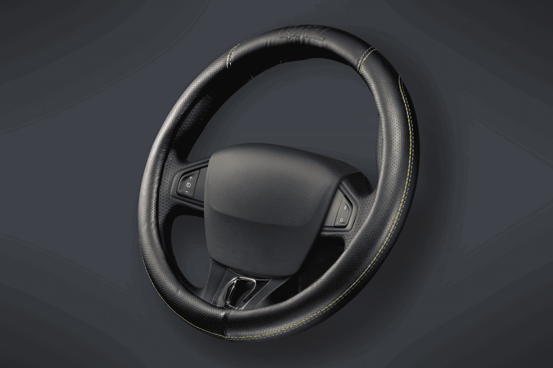 AV74 CUBRE VOLANTE AUTO FUTURE 37-39 NEGRO-GRIS-AMAR QKL