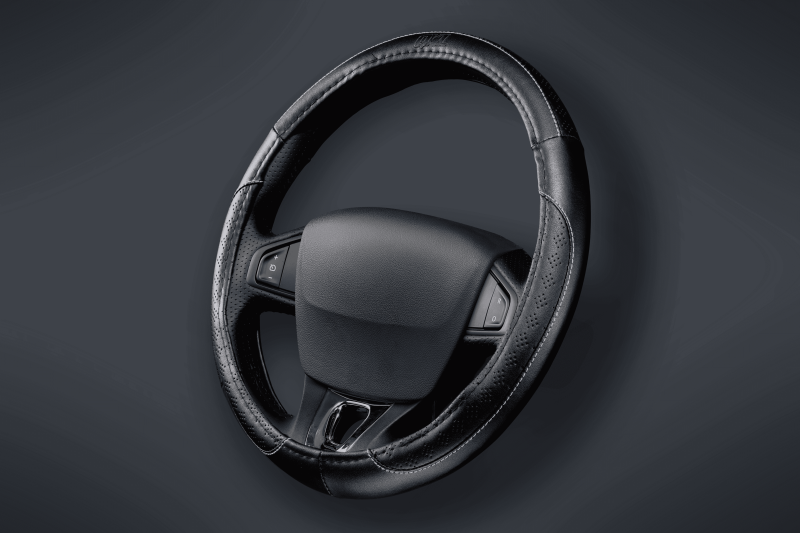 AV96 CUBRE VOLANTE AUTO LEATHER 37-39 NEGRO-BLANCO QKL