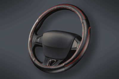 AX93 CUBRE VOLANTE AUTO PEAK 37-39 NEGRO-ROJO QKL