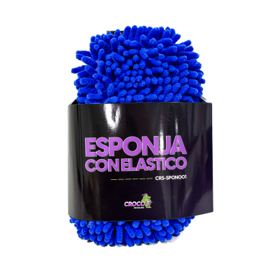 CRS-SPON001 ESPONJA CHENILLE AZUL CON ELASTICO 
