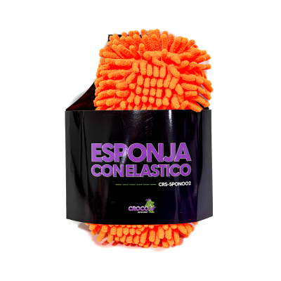 CRS-SPON002 ESPONJA CON ELASTICO ESPONJA CHENILLE NARANJA