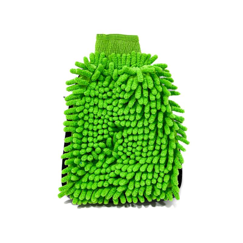 CRS-SPON010 ESPONJA MANOPLA GUANTE CHENILLE + CORAL  VERDE Y GRIS