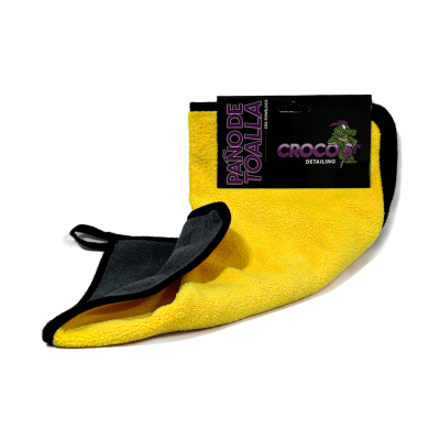 CRS-TOWEL002 PAÑO DE TOALLA AMARILLO Y GRIS 600GSM  40CM * 40CM