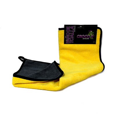 CRS-TOWEL003 PAÑO DE TOALLA AMARILLO Y GRIS 600GSM  40CM * 60CM