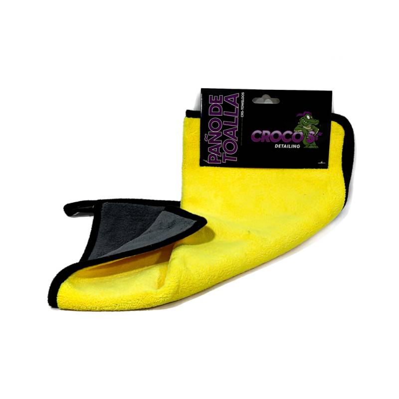 CRS-TOWEL005 PAÑO DE TOALLA AMARILLO Y GRIS 800GSM  40CM * 40CM
