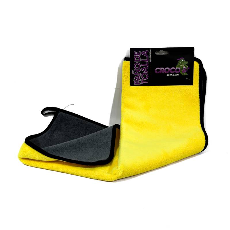 CRS-TOWEL006 PAÑO DE TOALLA AMARILLO Y GRIS 800GSM  40CM * 60CM