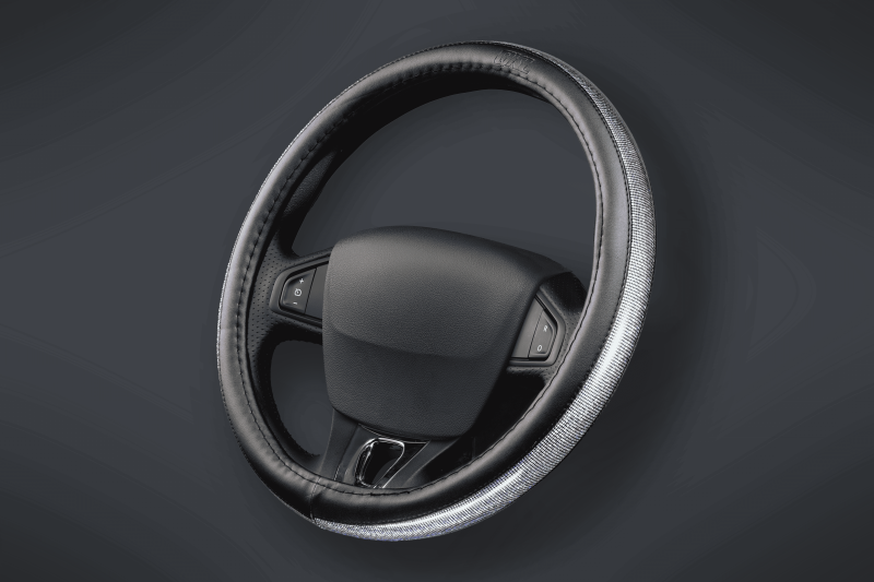 CV090-N CUBRE VOLANTE AUTO 37-39 NEGRO BRILLO QKL