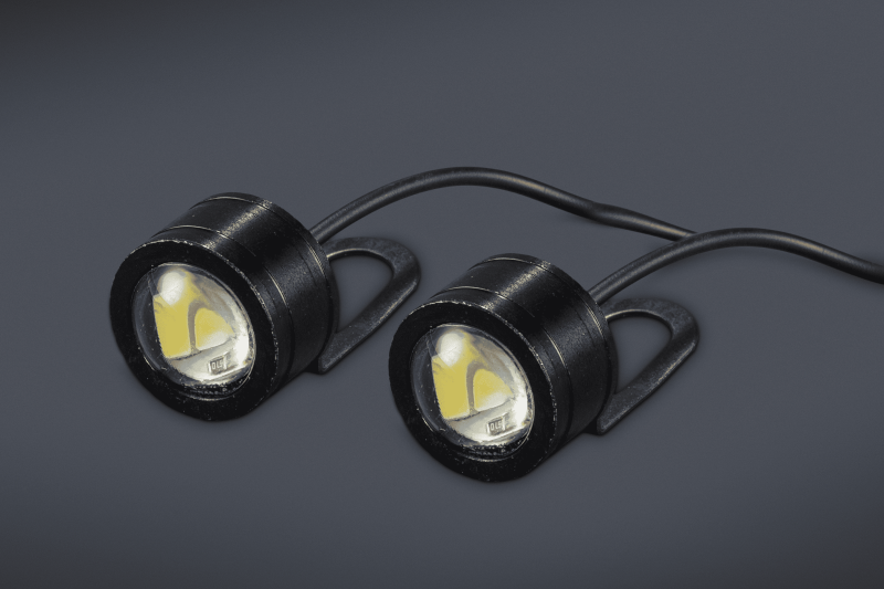 IM06 FARO DE LED REDONDO MOTO x2 2 CM (USO FUERA DE RUTA) 3 LEDS 5W 12 VOLTS