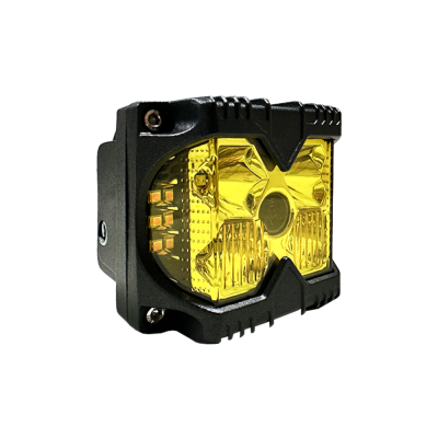 DJ5991FORCE-4AMA OFF ROAD FARO DE LED FARO CUADRADO DAKAR 4 AMBAR + DRL AMBAR CON LOGO DAKAR BACKLIGHT 12V - 24V 30 WATTS