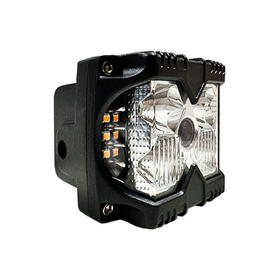 DJ5991FORCE-4 OFF ROAD FARO DE LED FARO CUADRADO DAKAR 4 BLANCO + DRL AMBAR CON LOGO DAKAR BACKLIGHT 12V - 24V 30 WATTS