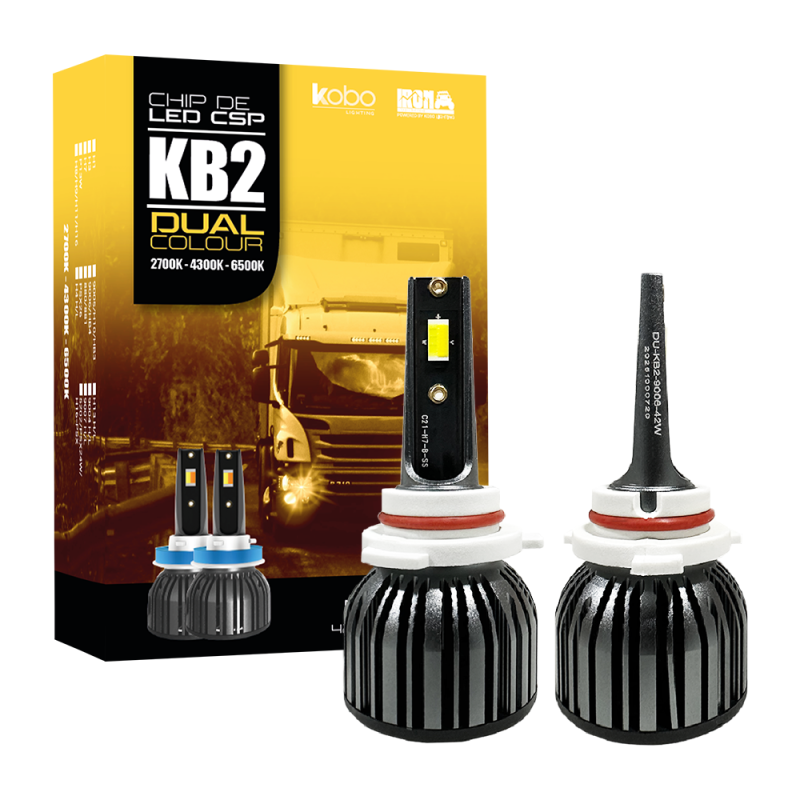 DU-KB2-9006 OFF ROAD KIT DE LED DOB GTX DUAL COLOUR 24V BLANCO + AMBAR 9006 30000LM 42 WATTS CHIP DOB COOLER GTX ULTIMA GENERACOON ORIGEN ALEMAN USO ESPECIAL 24