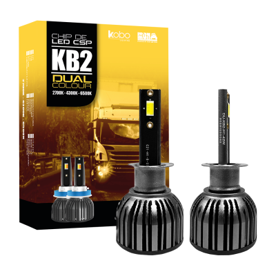 DU-KB2-H1 OFF ROAD KIT DE LED DOB GTX DUAL COLOUR 24V BLANCO + AMBAR H1 30000LM 42 WATTS CHIP DOB COOLER GTX ULTIMA GENERACOON ORIGEN ALEMAN USO ESPECIAL 24V CA