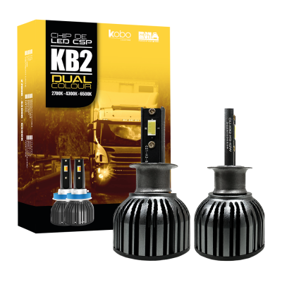 DU-KB2-H3 OFF ROAD KIT DE LED DOB GTX DUAL COLOUR 24V BLANCO + AMBAR H3 30000LM 42 WATTS CHIP DOB COOLER GTX ULTIMA GENERACOON ORIGEN ALEMAN USO ESPECIAL 24V