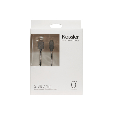 KACA01BK CABLE CELULAR CABLE MICRO USB (TPE) CORDON 1M NEGRO Y BLANCO