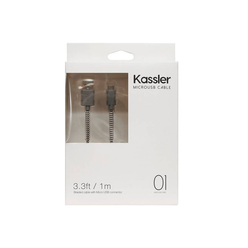 KACA01BK CABLE CELULAR CABLE MICRO USB (TPE) CORDON 1M NEGRO Y BLANCO