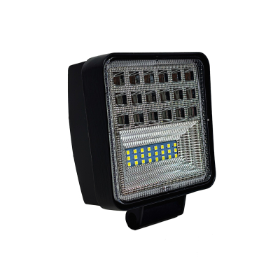 KO126WSQAZU OFF ROAD FARO DE LED FARO DE 42 LED CUADRADO 126 WATTS 6CM PROFUNDIDAD BLANCO + PLACA SMD 12V - 24V OJO ANGEL AZUL