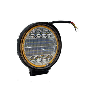 KO72WROAMA OFF ROAD FARO DE LED FARO DE 42 LED REDONDO 72 WATTS 6CM PROFUNDIDAD BLANCO + PLACA SMD 12V - 24V OJO ANGEL AMBAR