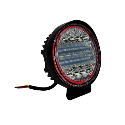 KO72WROROJ OFF ROAD FARO DE LED FARO DE 42 LED REDONDO 72 WATTS 6CM PROFUNDIDAD BLANCO + PLACA SMD 12V - 24V OJO ANGEL ROJO