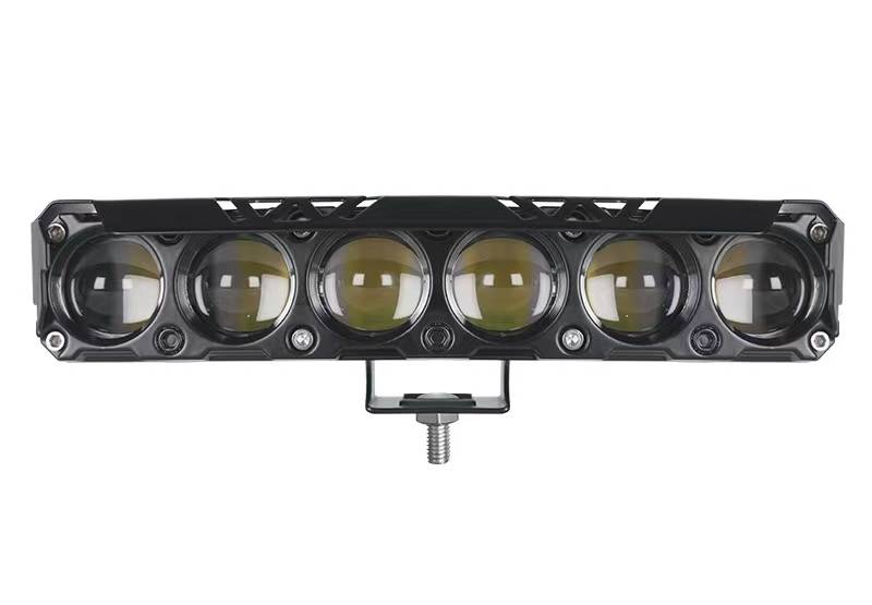 DJ-U1510W OFF ROAD FARO DE LED UNIVERSAL RECTANGULAR SEXTUPLE (6) LUPA COLOR BLANCO Y AMBAR 12V / 24V MEDIDAS