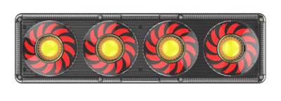 TRUCK-CIR24V OFF ROAD FAROS DE CAMION JUEGO DE FAROS TRASEROS PARA CAMION 24V 56 WATTS CON 4 CIRCULOS DE SENALIZACION DRL COLOR BLANCO + AMBAR + ROJO MEDIDAS 46