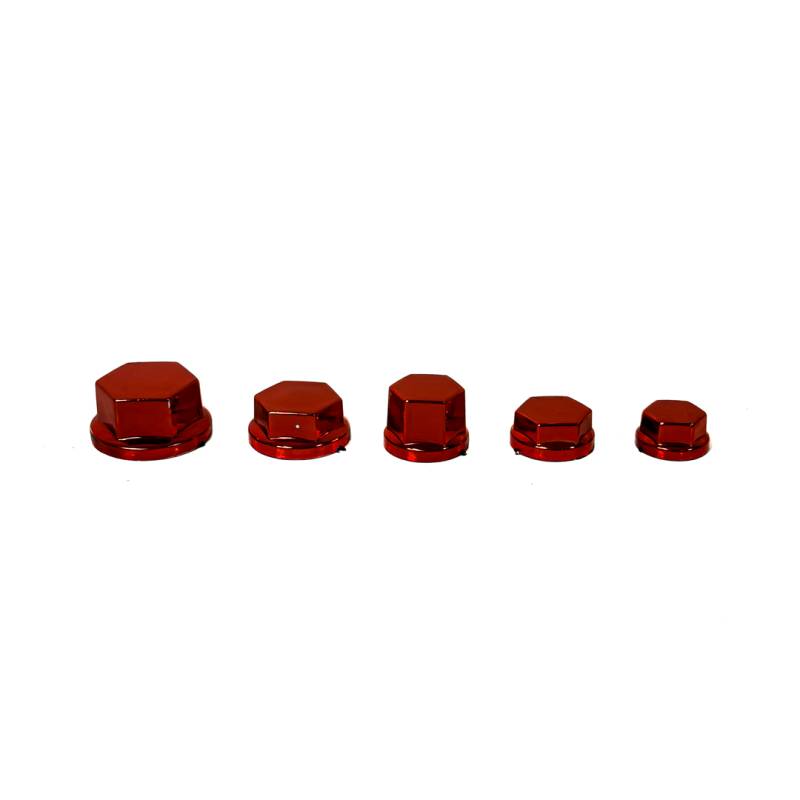 CAP002 KIT DE CUBRE TORNILLOS MOTO CROMADOS SET DE 30 UNIDADES COLOR ROJO