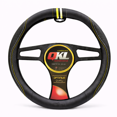 TC03-AB CUBRE VOLANTE AUTO  37-39 NEGRO-BLANCO-AMARILLO QKL