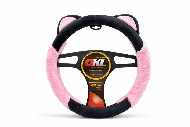 TE01-NR CUBRE VOLANTE AUTO  37-39 NEGRO-ROSA PELUCHE QKL