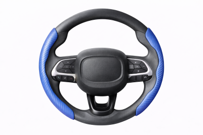 TG01-06 CACHA CUBRE VOLANTE AUTO AZUL CARBONO QKL