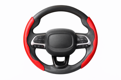 TG01-07 CACHA CUBRE VOLANTE AUTO ROJO CARBONO QKL