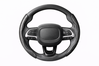 TG01-08 CACHA CUBRE VOLANTE AUTO NEGRO CARBONO QKL